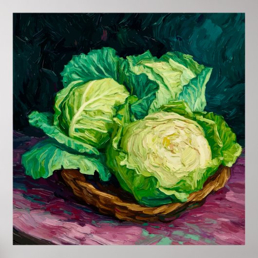 Basket with Cabbages After Van Gogh Poster (Voorkant)