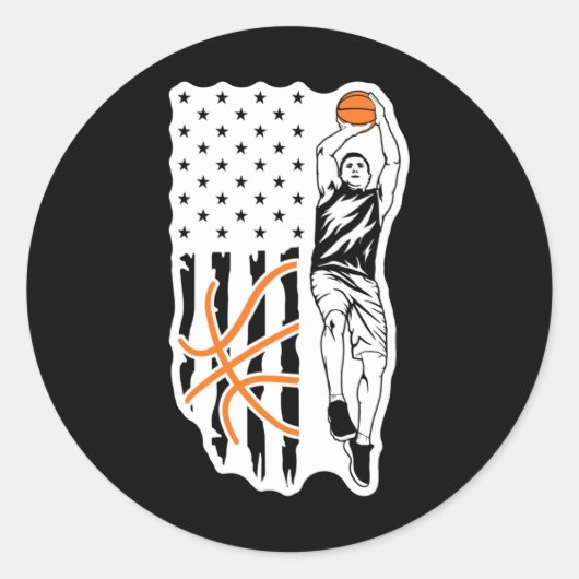 Basketbal3 (2) ronde sticker (Voorkant)