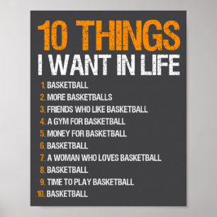 Basketbal 10 dingen die ik wil in het leven voor m poster