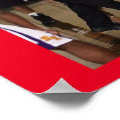 Basketbal 10 Fotocollage Rode teamnaam Poster (Hoek)
