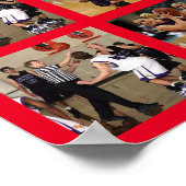 Basketbal 10 Fotocollage Rood teamnaam Klein Poster (Hoek)