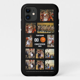 Basketbal 11 Fotocollage gepersonaliseerd zwart Case-Mate iPhone Case