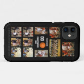Basketbal 11 Fotocollage gepersonaliseerd zwart Case-Mate iPhone Case (Achterkant (horizontaal))