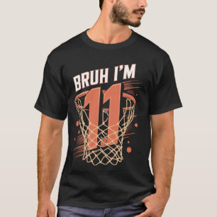 Basketbal 11e verjaardagsshirt voor jongens 11 jaa t-shirt