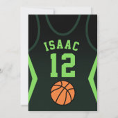 Basketbal 12 Verjaardagsuitnodiging Kaart (Achterkant)