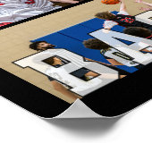 Basketbal 13 Foto Collage Speler Naam Nummer Poster (Hoek)