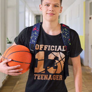Basketbal 13e verjaardag Officiële Tiener Jongen T-shirt