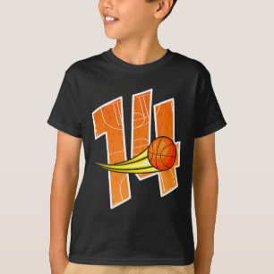 Basketbal 14e Verjaardag Ik ben 14 Kinderen Geb  T-shirt