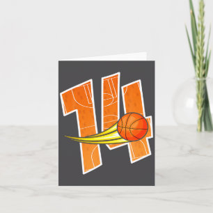 Basketbal 14e Verjaardag Ik ben 14 Kinderen verjaa Kaart