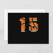 Basketbal 15e verjaardagsfeest sportcadeau briefkaart (Voorkant / Achterkant)