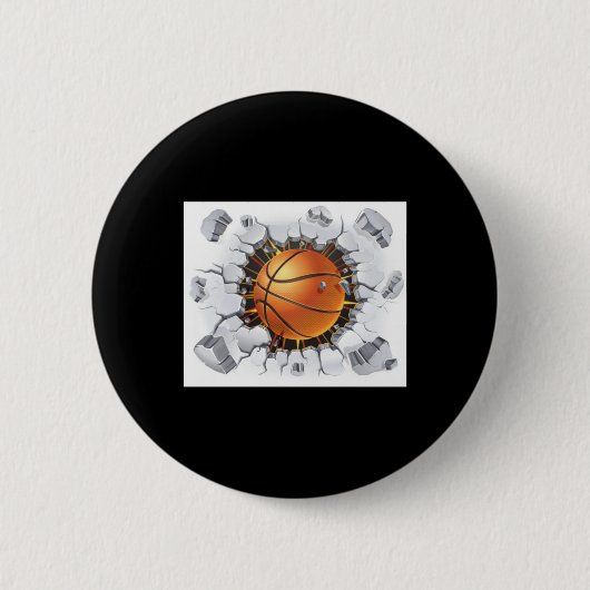 Basketbal 1 ronde button 5,7 cm (Voorkant)