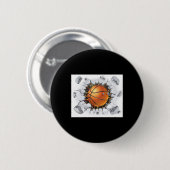 Basketbal 1 ronde button 5,7 cm (Voorkant /achterkant)