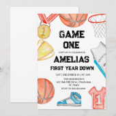 Basketbal 1e verjaardag Amerikaanse sportgame op Kaart (Voorkant / Achterkant)