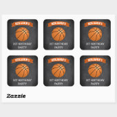 Basketbal 1e verjaardag uitnodiging sticker (Vel)