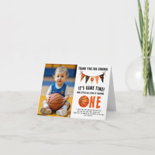 Basketbal 1e verjaardagsfeestje bedankkaart