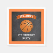 Basketbal 1e verjaardagsfeestje servet (Voorkant)