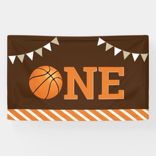 Basketbal 1e verjaardagsfeestje spandoek (Horizontaal)