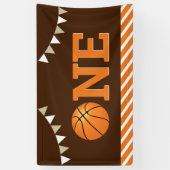 Basketbal 1e verjaardagsfeestje spandoek (Verticaal)
