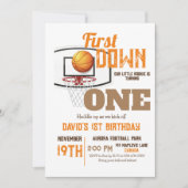 Basketbal 1e Verjaardagsfeestje Sport Eerste Verja Kaart (Voorkant)