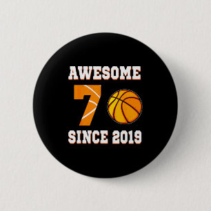 Basketbal 2019 Sinds Jaar 7 Oud Ronde Button 5,7 Cm