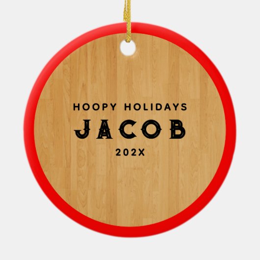 Basketbal 2023 Aandenken Keramiek Ornament (Achterkant)
