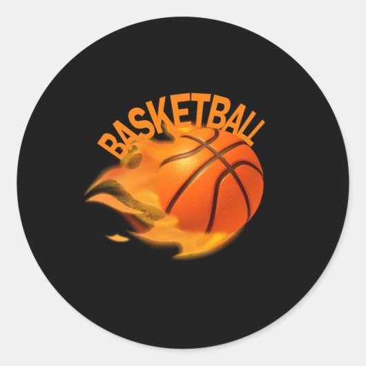 Basketbal 2 ronde sticker (Voorkant)
