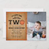Basketbal 2e verjaardag foto kaart (Voorkant)