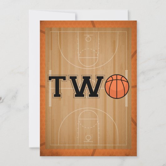 Basketbal 2e verjaardagsfeest kaart (Achterkant)