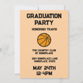 Basketbal 3 Foto Collage Perzik Afstuderen Kaart (Achterkant)