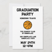 Basketbal 3 Photo Collage wit Afstuderen Kaart (Achterkant)