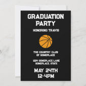 Basketbal 3 Photo Collage Zwart Afstuderen Kaart (Achterkant)