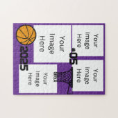 Basketbal 4 Foto Collage Jigsaw Puzzel paarse (Horizontaal)