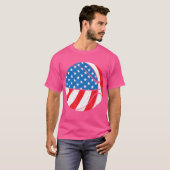 Basketbal 4 juli Amerikaanse vlag Patrioti T-shirt (Voorkant volledig)