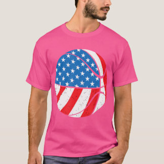 Basketbal 4 juli Amerikaanse vlag Patrioti T-shirt