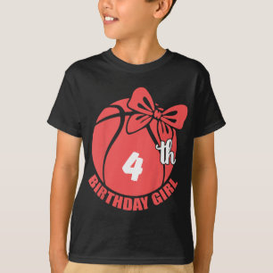 Basketbal 4e verjaardag basketballer t-shirt