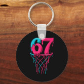 Basketbal 67 6 7 Zeven Drip Zes Gen Alpha Grap Sleutelhanger (Voorkant)