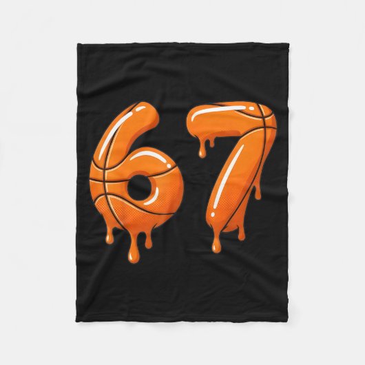 Basketbal 67 Meme Grappig Cool Slam Dunk Voor Jong Fleece Deken (Voorkant)