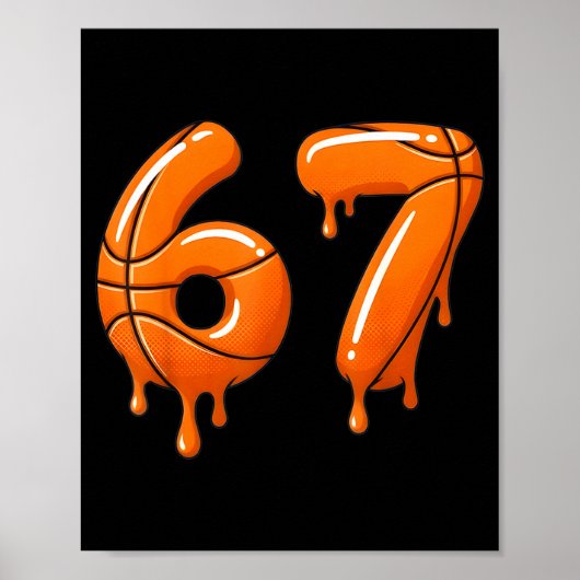 Basketbal 67 Meme Grappig Cool Slam Dunk Voor Jong Poster (Voorkant)