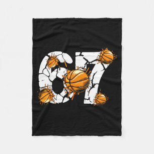 Basketbal 67 Zes Zeven 6 7 Kinderen Grappig Gen Al Fleece Deken