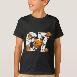 Basketbal 67 Zes Zeven 6 7 Kinderen Grappig Gen Al T-shirt