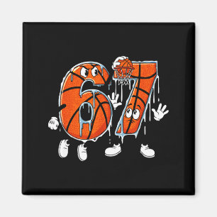 Basketbal 67 Zes Zeven Cool Meme 6 7 Grappige Drip Magneet
