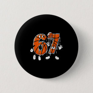 Basketbal 67 Zes Zeven Cool Meme 6 7 Grappige Drip Ronde Button 5,7 Cm