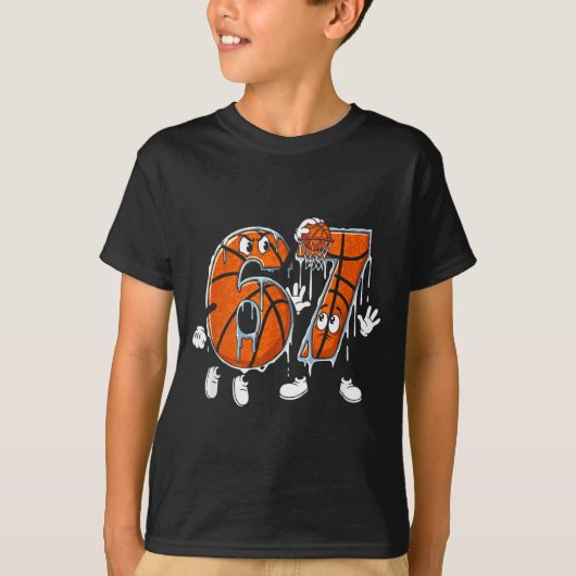 Basketbal 67 Zes Zeven Cool Meme 6 7 Grappige Drip T-shirt (Voorkant)