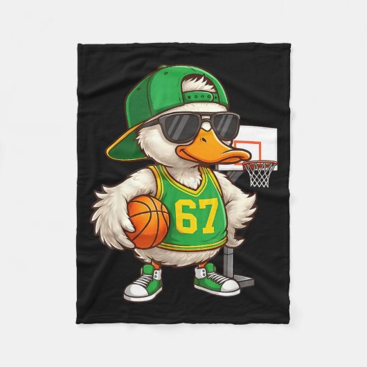 Basketbal 67 Zes Zeven Grappig Basketbal Meme Drip Fleece Deken (Voorkant)