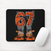 Basketbal 67 Zes Zeven Grappig Gen Alpha Meme Drip Muismat (Met muis)