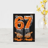 Basketbal 67 Zes Zeven Grappige Gen Alpha Meme Dri Kaart (Gele Bloem)