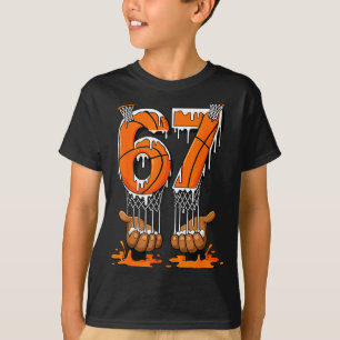 Basketbal 67 Zes Zeven Grappige Gen Alpha Meme Dri T-shirt