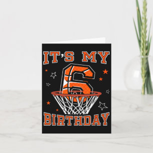Basketbal 6e verjaardag Dunk Gift voor 6 jaar oud Kaart