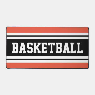 BASKETBAL 70s Sinaasappel Zwart Wit Racing Stripes Bureaumat