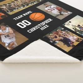 Basketbal 7 foto collage fleece deken